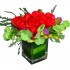 One Dozen Roses in a Square Vase