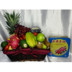 Mid Autumn Festival Fruits Hamper with MoonCake